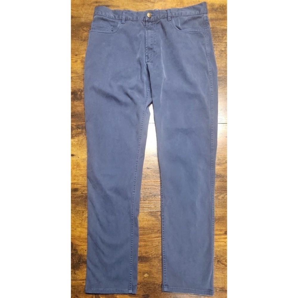 Faherty Stretch Twill Pants Men's 34x32 Straight Leg Preppy Casual Blue